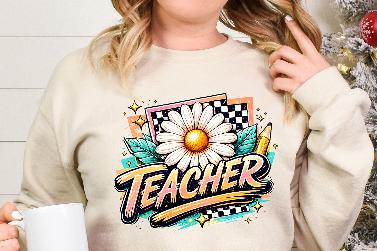 Cute Teacher Daisy Flower PNG, an Object Graphic by Star Graphic Design (Photo 2 of 10)