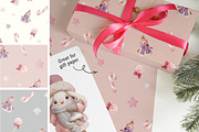 Watercolor Christmas baby rabbit Set, a Seasonal Illustration by TanyaSchuka (Thumbnail 6 of 11)