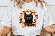 Funny Autumn Black Cat Clipart, an Illustration by Pixels.Craft (Thumbnail 6 of 7)