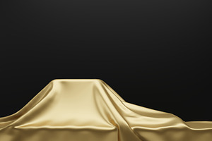 Empty podium with gold fabric, an Object Illustration by ArtBackground