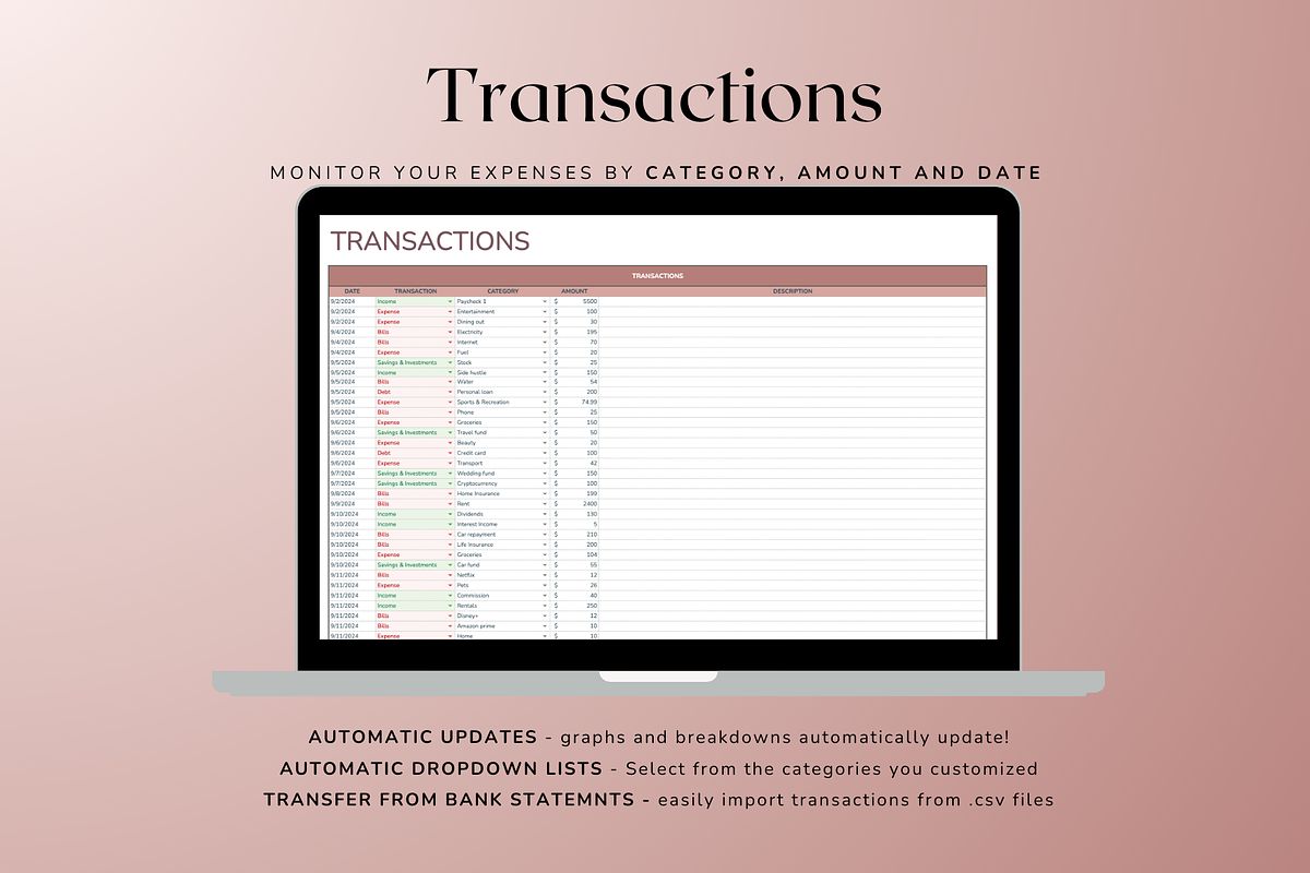 Simple Paycheck Budget - Neutral, a Templates & Theme by The Creative Plans co (Photo 7 of 10)