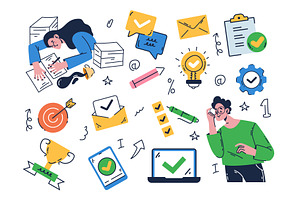 Business office work finance icons, a Templates & Theme by PrettyVectors