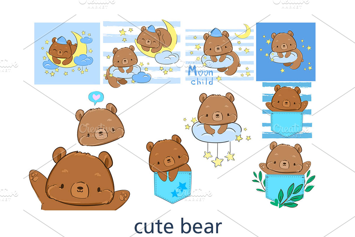 Cute teddy bear, an Animal Illustration by Sweet_print (Photo 3 of 6)