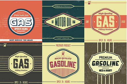 Vintage Gasoline Sign Vectors