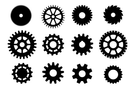 Gears mechanical devices and, an Illustration by Vectorbuum