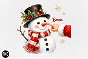 Boop Snowman Christmas PNG, a Seasonal Illustration by CraftArtStudio (Thumbnail 1 of 4)