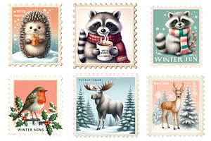 Winter Postage Stamps