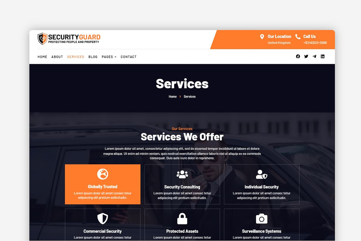 Security Guard WordPress Theme, a WordPress Template by Your Theme Shop (Photo 3 of 9)
