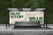 Bus Stop Billboard Mockup, an Advertising Mockup by Unerispace (Thumbnail 2 of 5)