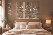Flower Wood Wall Decor Art Set, an Object Graphic by Creative Art (Thumbnail 1 of 3)