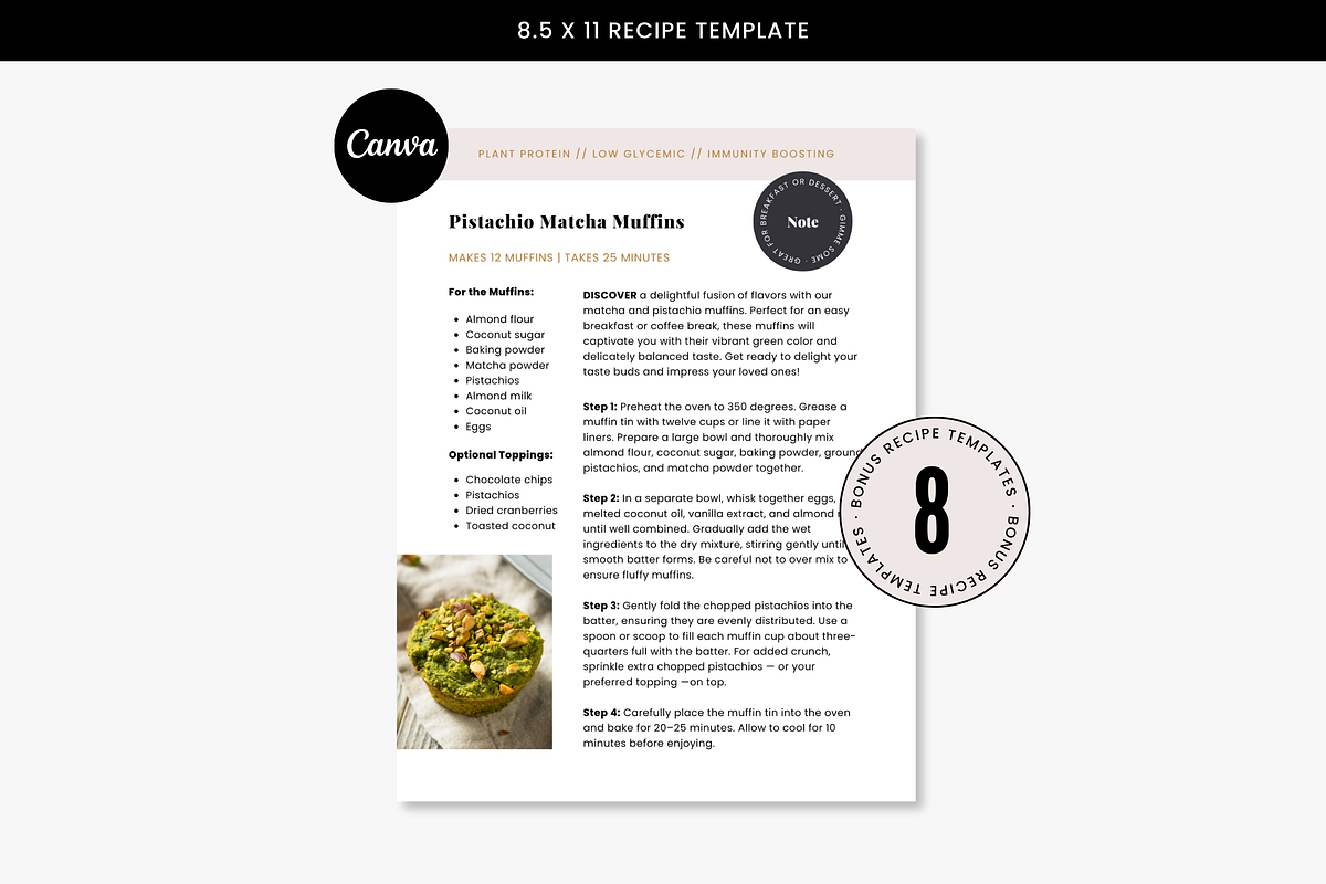 Canva Recipe Template | Matcha, a Templates & Theme by Erin Cassidy (Photo 4 of 5)