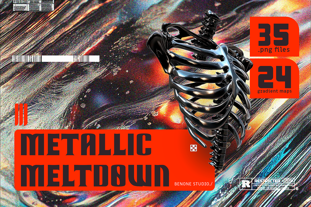 Metallic Meldown - BG's+GM's, a Background Graphic by BeNone Designs (Photo 1 of 9)