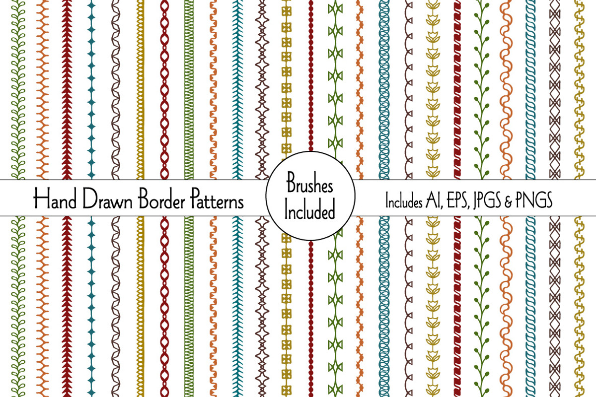 Hand Drawn Border Patterns, a Pattern Graphic by Melissa Held Designs (Photo 1 of 4)