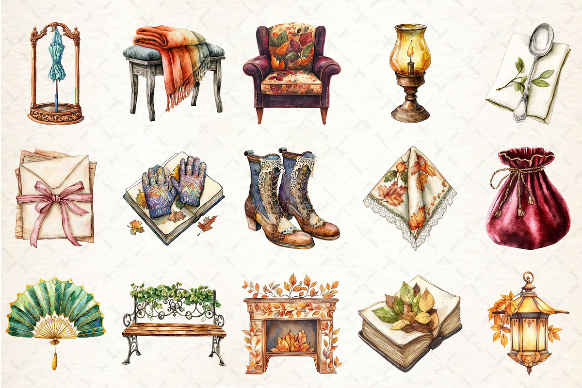 18th Century Victorian Fall Clipart, an Illustration by Rose Art (Photo 2 of 7)