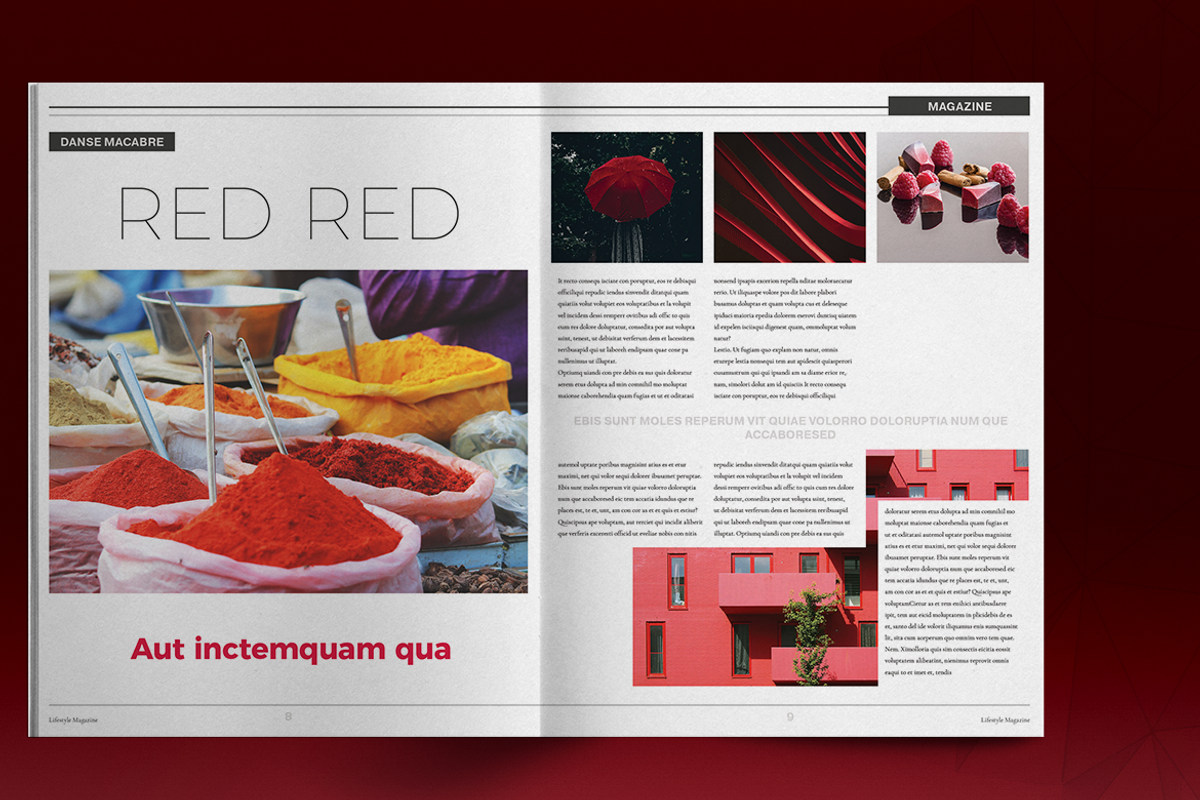 Red Magazine Layout