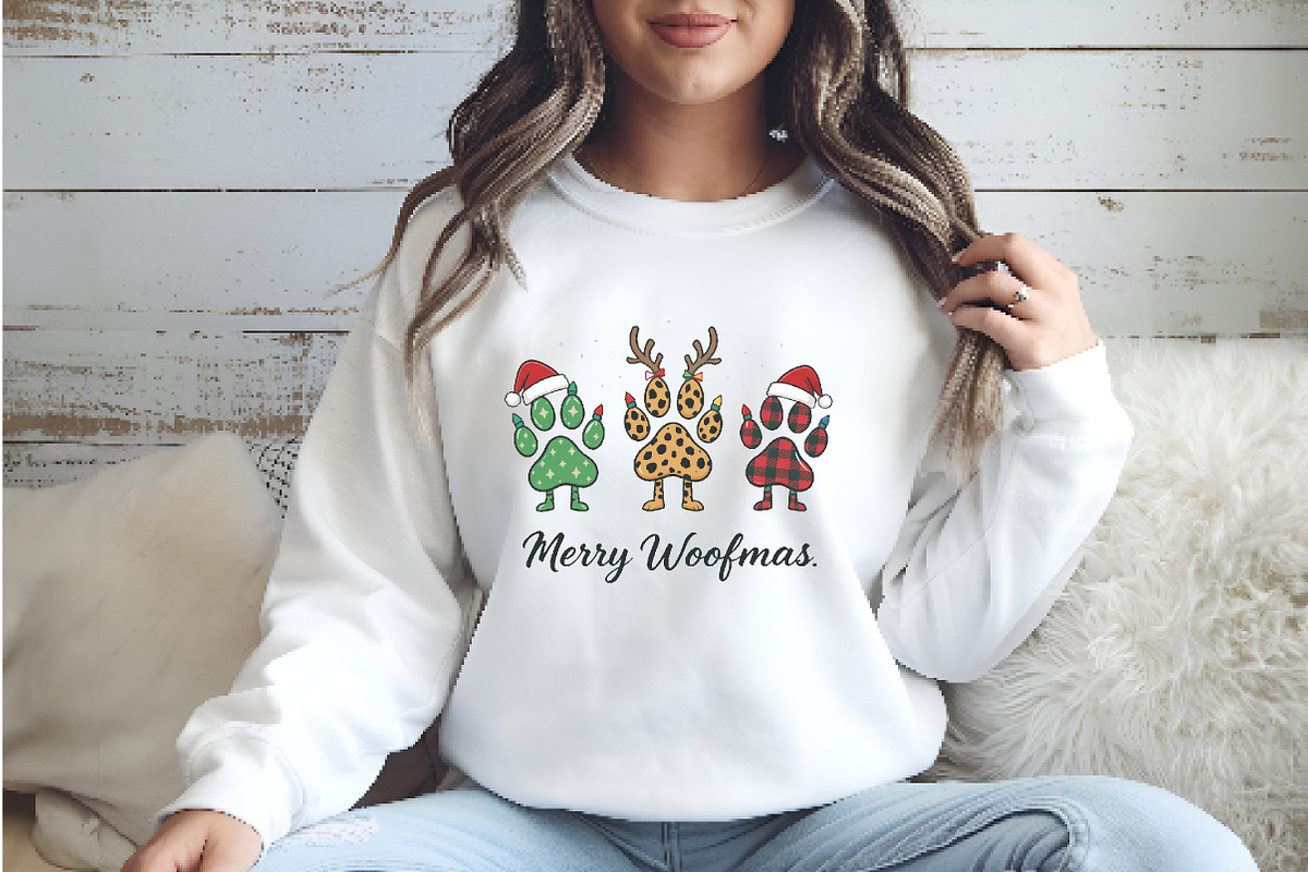 Merry Woofmas PNG, an Illustration by Watercolor design (Photo 5 of 5)