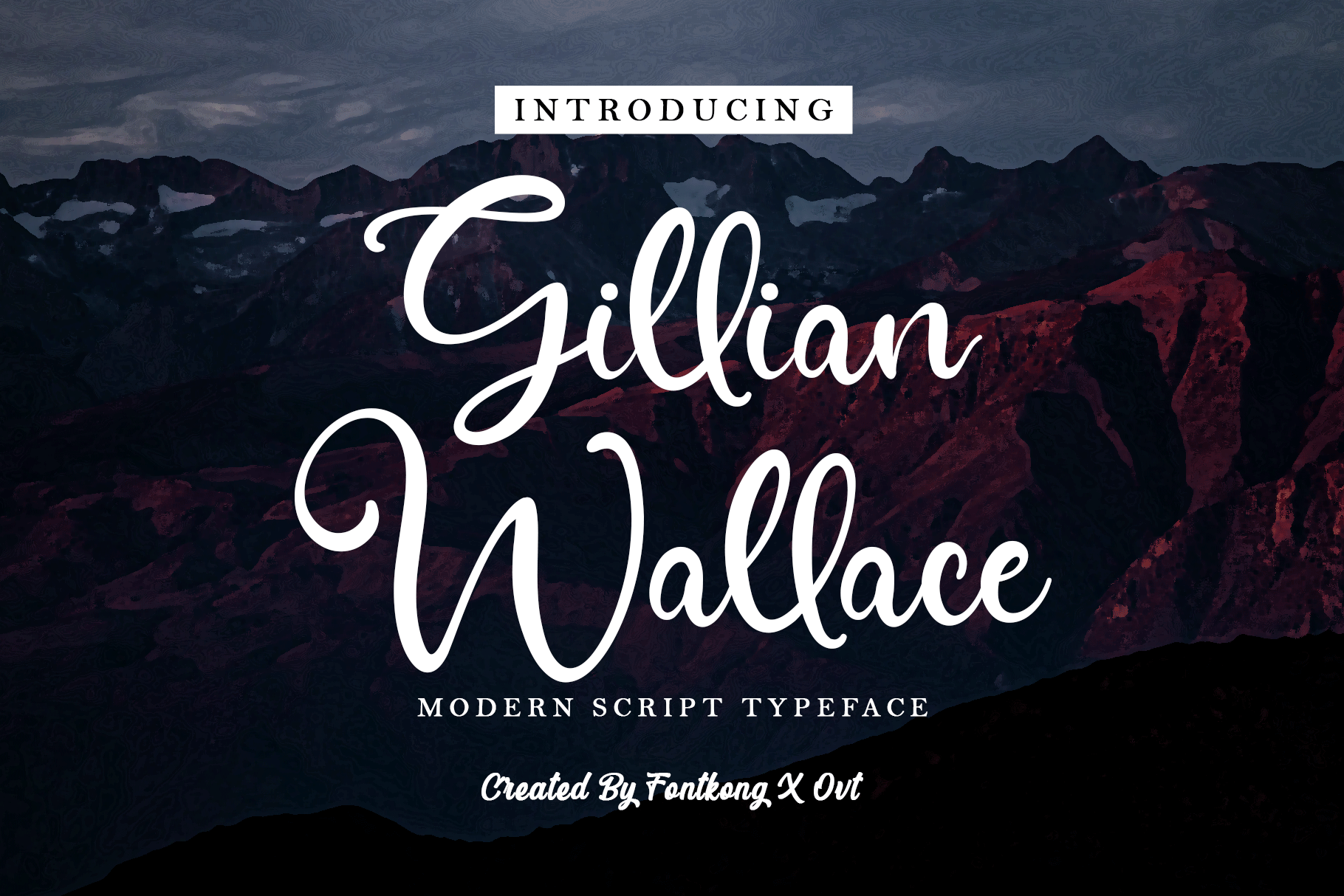 Gillian Wallace - A Modern Script, a Script Font by overlaytemplates
