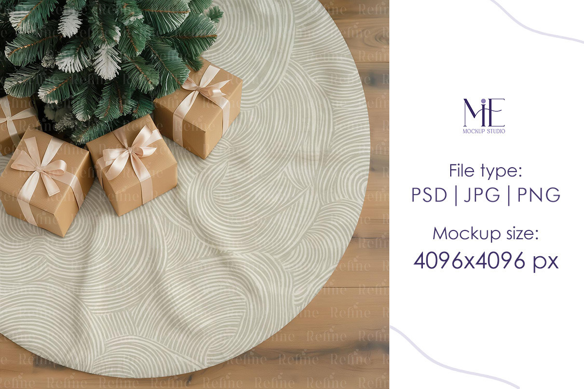 Christmas Tree Skirt Mockup, a Household Mockup by Mie Mockup Studio (Photo 4 of 8)