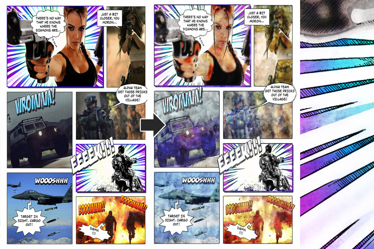 Aquarelle Comic Book Creator, an Action Add-On by the little wonder shop (Photo 4 of 5)
