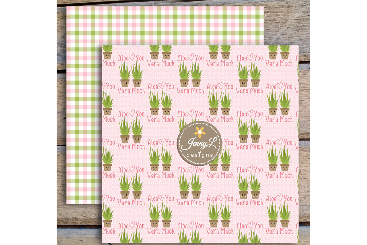 Aloe Vera Digital Papers and Clipart, a Pattern Graphic by JennyL Designs (Photo 6 of 8)