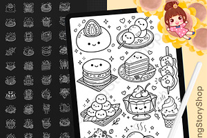 140 Sweets & Food Procreate Stamps