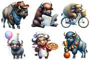 Funny Buffalo Clipart, an Illustration by Daily.Designs (Thumbnail 2 of 5)