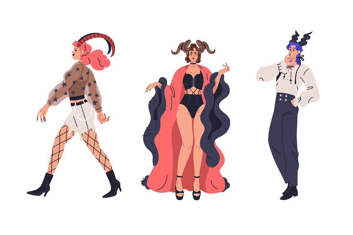 People in devil costumes with horns, a Person Illustration by Good Studio (Photo 4 of 5)