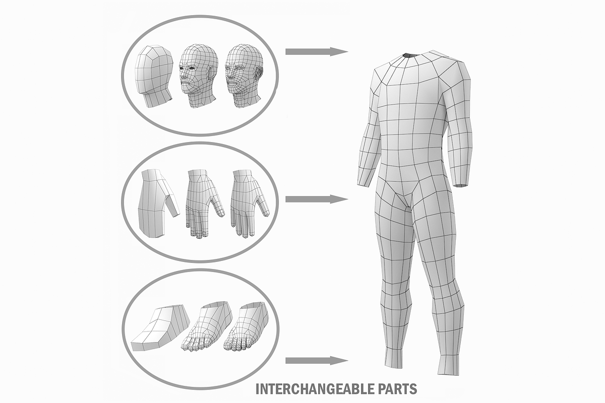 Male Low Poly Base Mesh Rest Pose, a Characters & Person 3D Model by VK Studio (Photo 9 of 9)