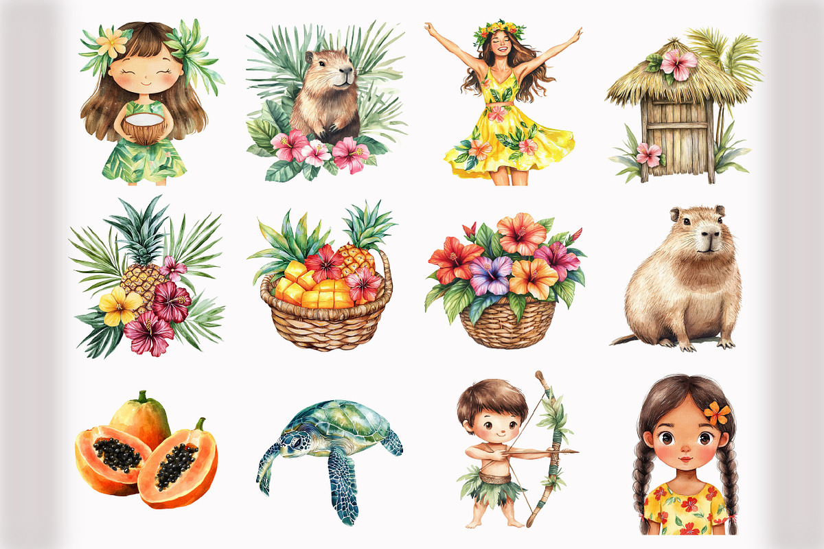 Tropical Clipart Bundle, an Illustration by Design Market (Photo 3 of 5)