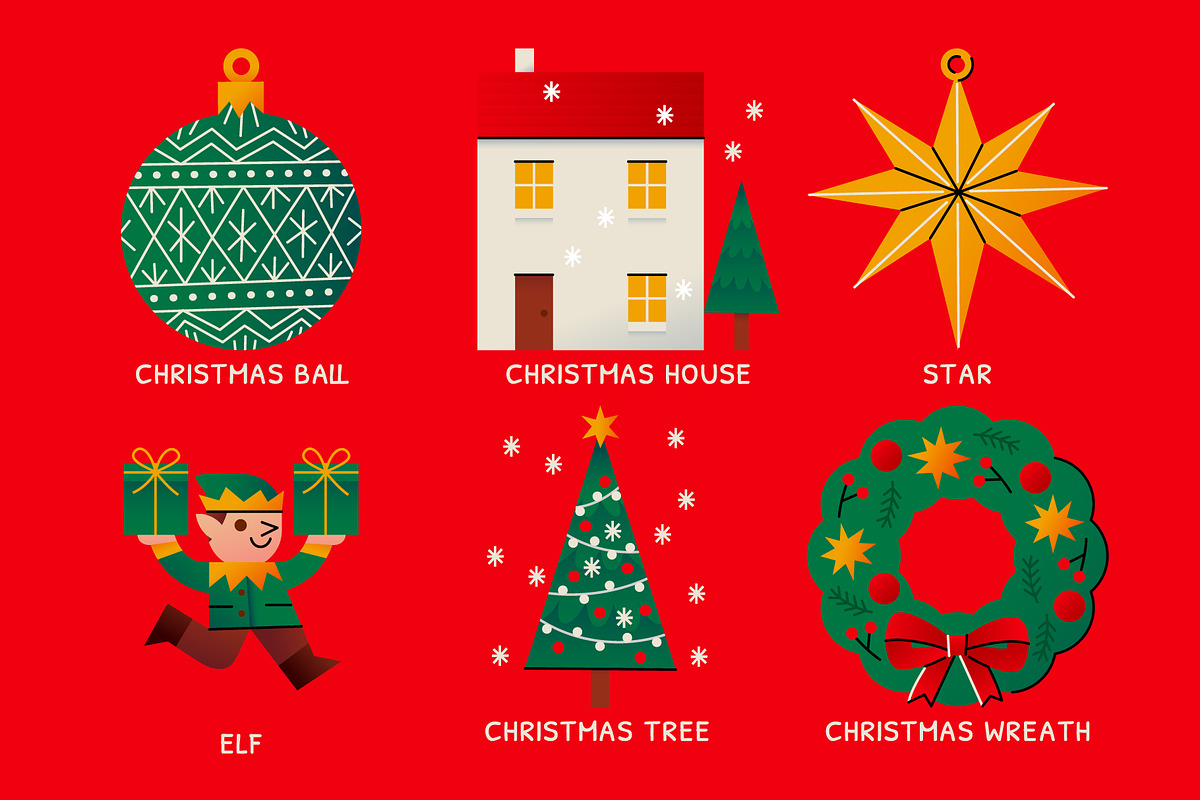 66 Christmas Design Elements, a Food Illustration by monkik (Photo 3 of 16)