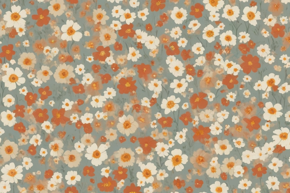 42 Retro Floral Checkerboard Pattern, a Pattern Graphic by adenpinkstore (Photo 6 of 11)