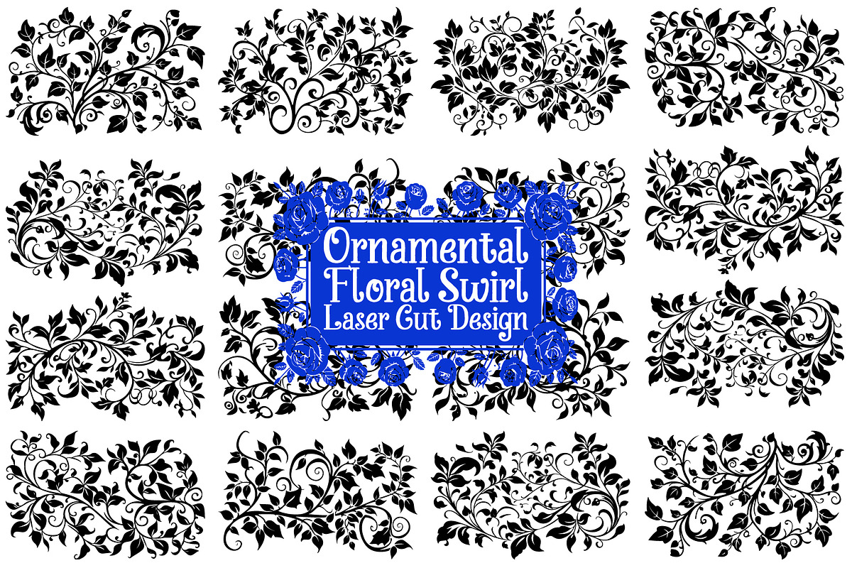 Vintage Leaf Swirl Design Bundle, an Illustration by yasushie