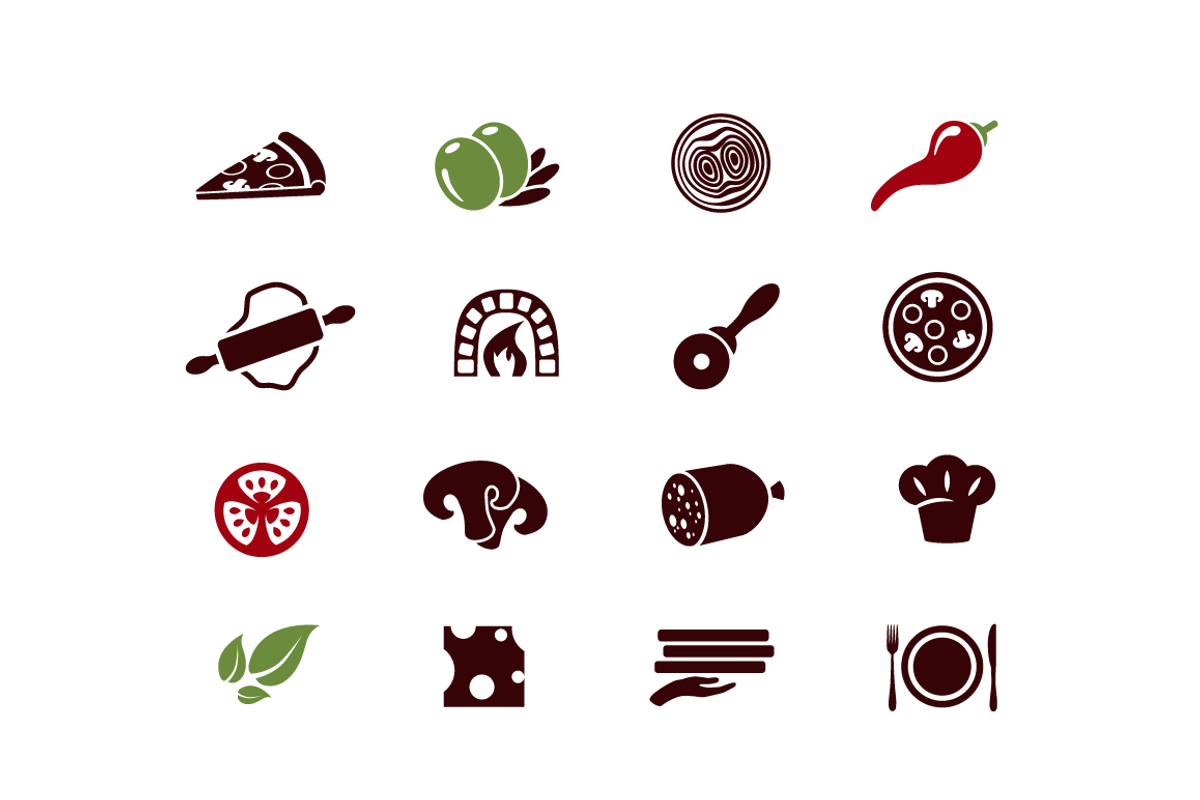PIZZA - vector icons, an Icon by marusdesign