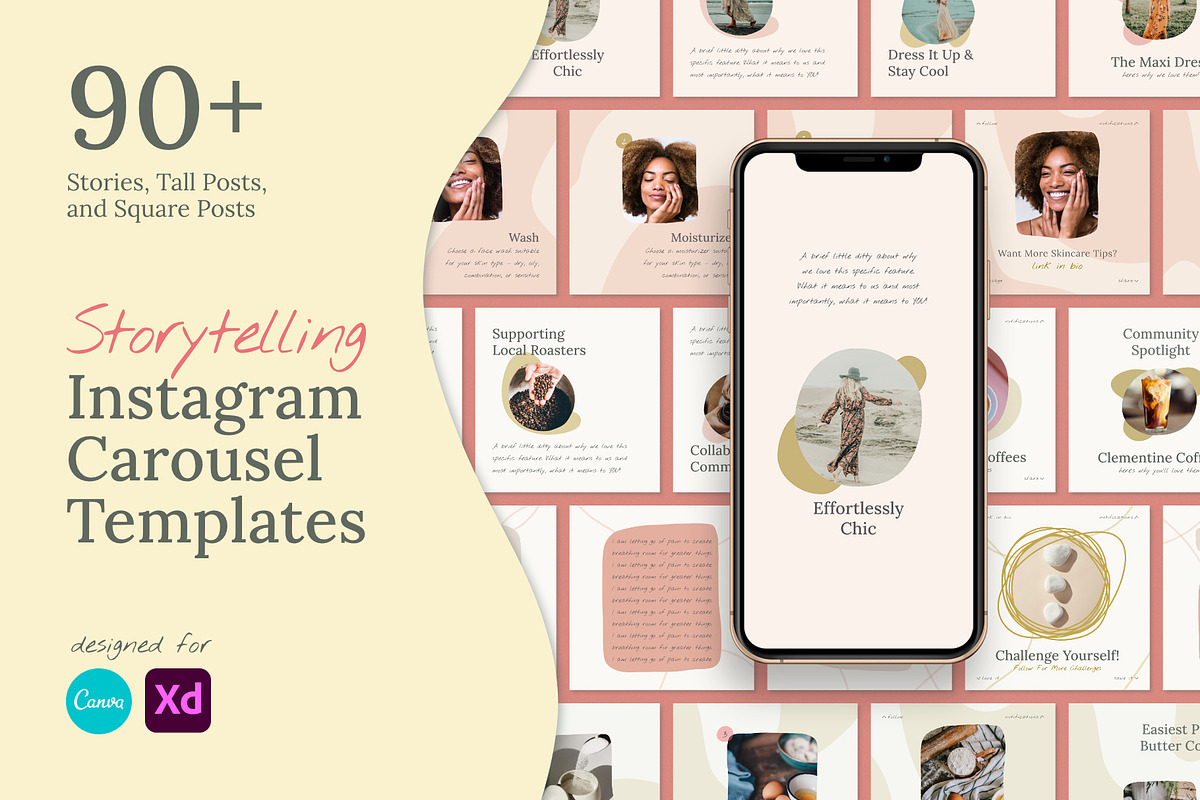Abstract Carousel Templates CANVA XD, a Social Media Template by Elissa Mae Creative (Photo 1 of 15)