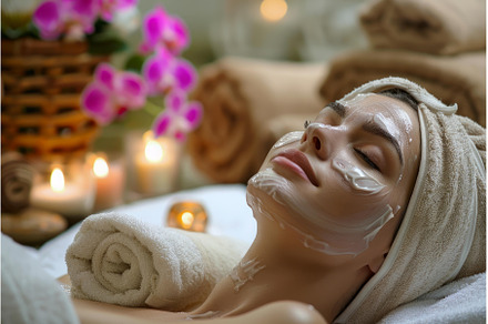 Serenity at spa, woman enjoying a, a Beauty & Fashion Photo by Ylivdesign