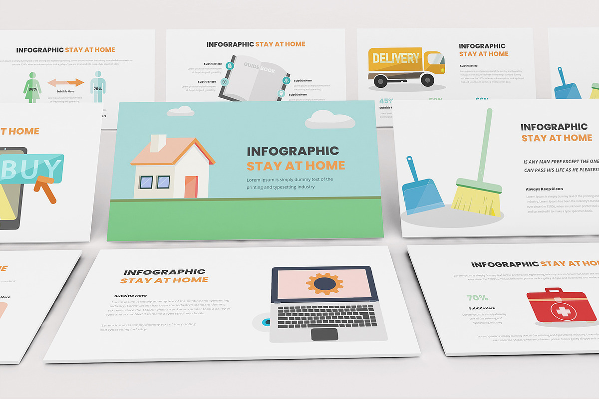 Stay At Home Infographic Keynote, a Presentation Template by Formatika Studio (Photo 8 of 10)