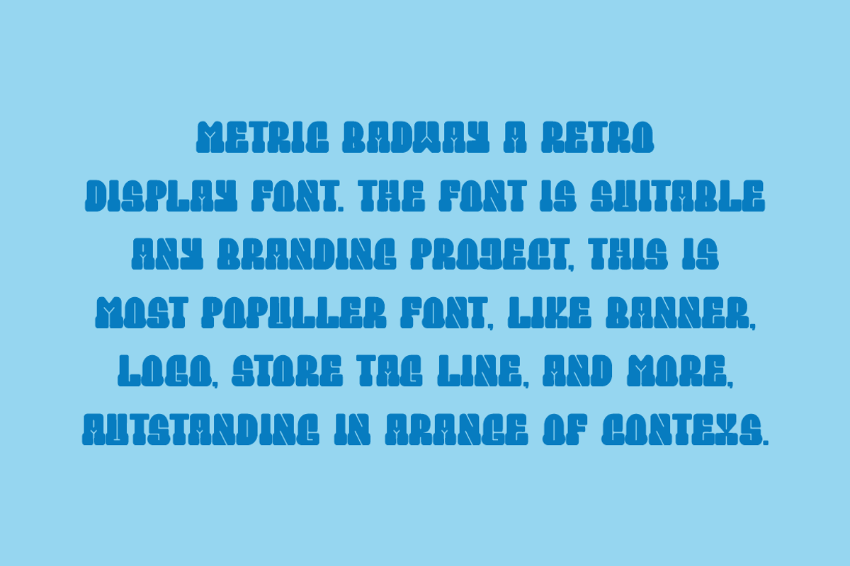 Metric Badway - Retro Font, a Slab Serif Font by Iqsiart Studio (Photo 2 of 6)