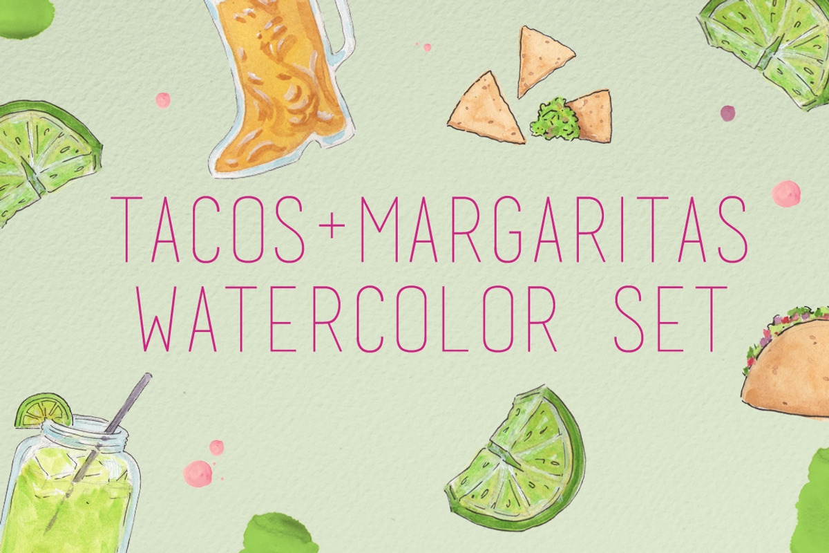 Watercolor Tacos & Margaritas, a Food Illustration by R.Ewers Designs (Photo 1 of 3)