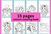 15 pages Unicorn coloring pages, an Animal Illustration by MS Designer (Thumbnail 2 of 3)