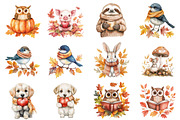 Autumn Cute Animals Clipart, an Illustration by CitraGraphics (Thumbnail 3 of 7)