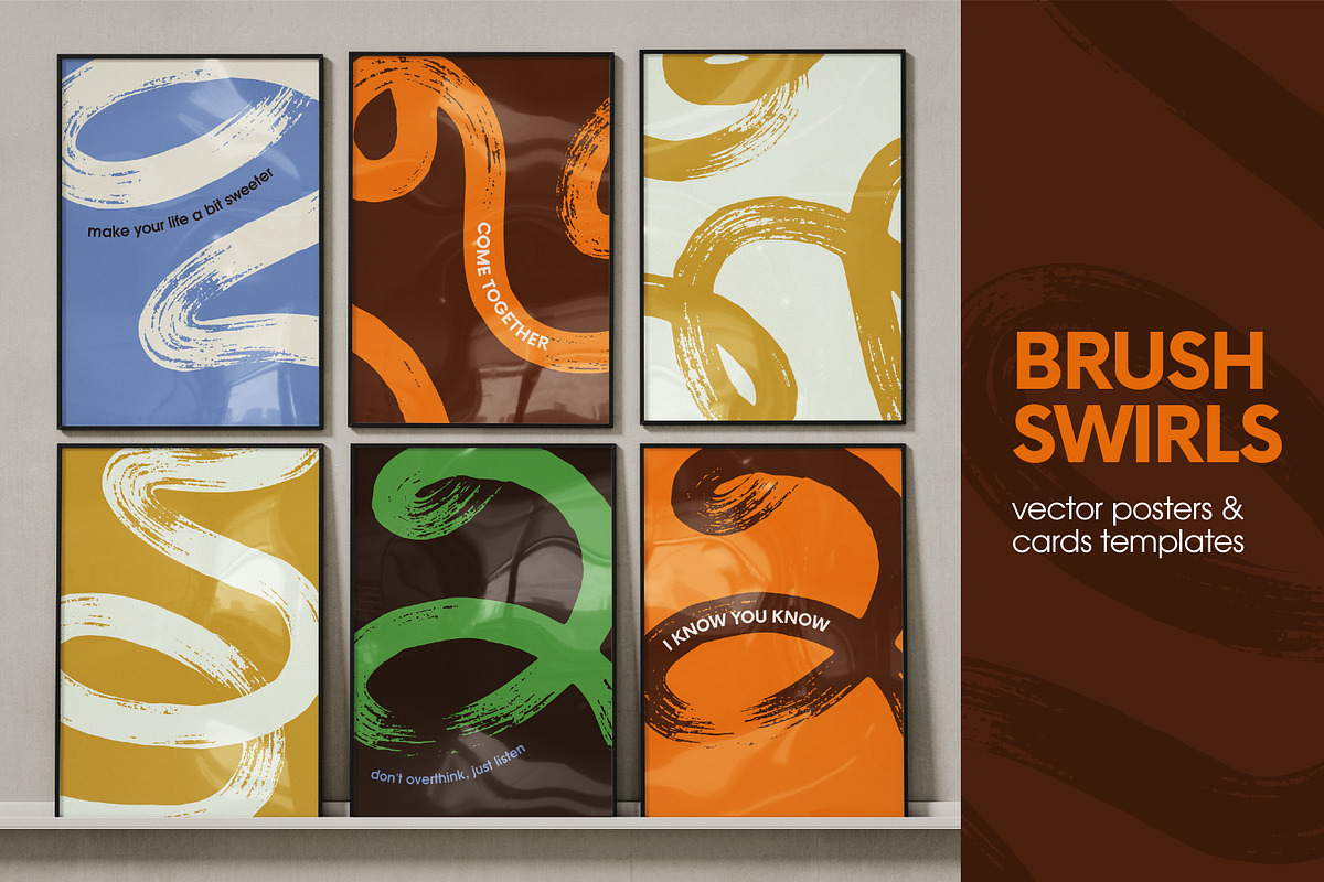 Abstract brushstrokes posters, cards, a Decorative Illustration by Good Studio (Photo 1 of 5)