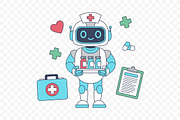 AI Medical Assistant Robot, a Healthcare Illustration by Partikusi Design (Thumbnail 3 of 3)