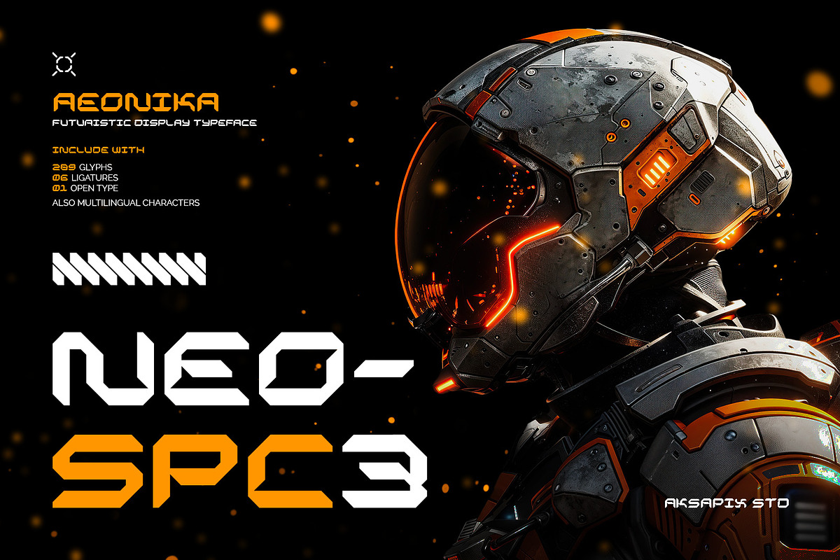 Aeonika - Futuristic Typeface, a Sans Serif Font by Aksapix Studio (Photo 8 of 10)
