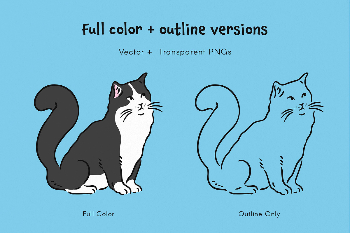 Cats! Vector Clip Art Illustrations, an Animal Illustration by rouxsupplyco (Photo 6 of 9)