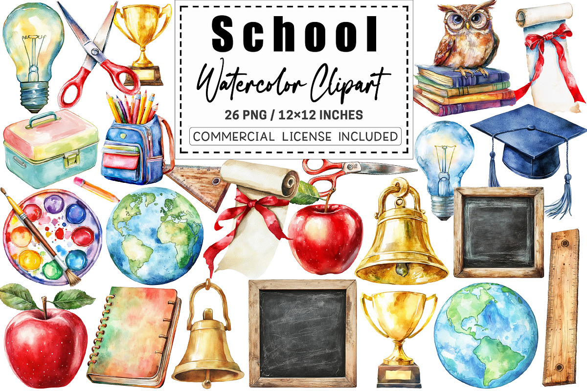 School Clipart, a Graphic by CitraGraphics (Photo 1 of 3)