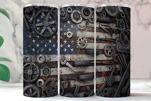 Mechanic Flag Tumbler, a Background Photo by LamanAzalea