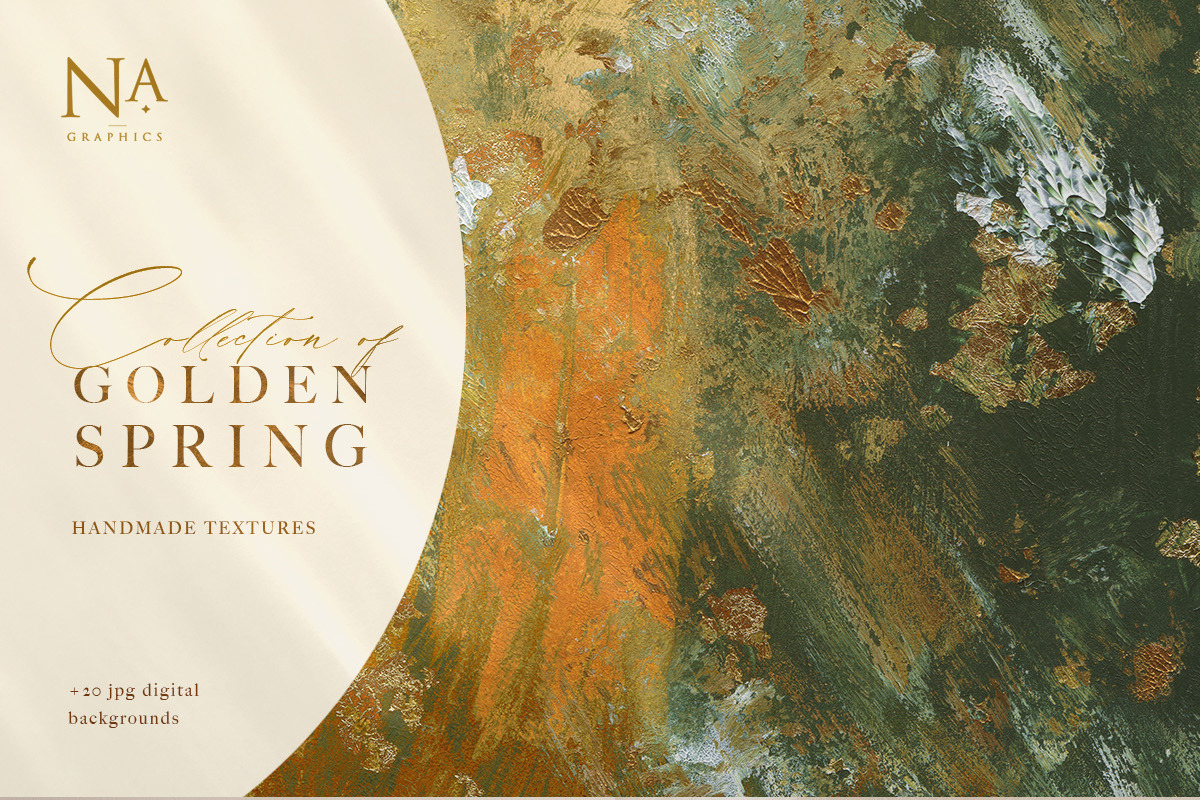 20 Golden Spring Acrylic Textures, a Texture Graphic by NassyArt