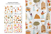 groovy hippie clipart, retro 70s set, a Person Illustration by LyubovZaytseva (Thumbnail 16 of 23)