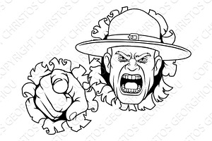 Drill Instructor Sergeant Bootcamp, an Animal Illustration by Christos Georghiou