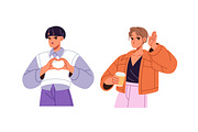 People communicate with gestures set, a Person Illustration by PaperTrident (Thumbnail 7 of 11)